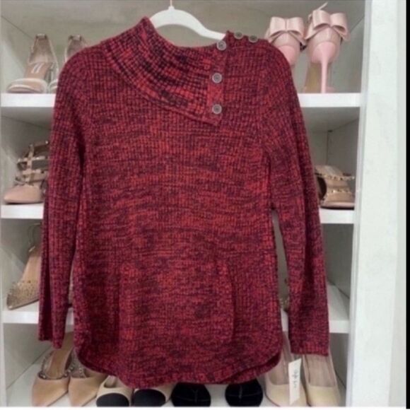 Style & Co Women's  Envelope-Neck Sweater Red Size PM Petite M 8-10 - Picture 7 of 9